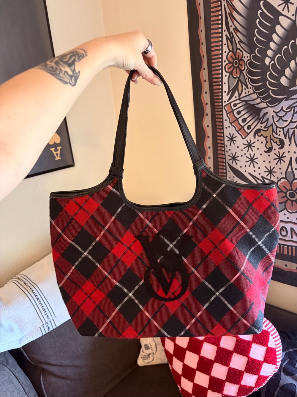 Victoria’s Secret Plaid Tote Bag